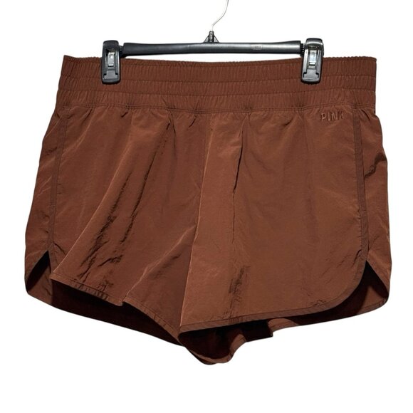 VS PINK Active High Rise Cinnamon Brown Lined Running Workout Shorts Size XL - Picture 6 of 15